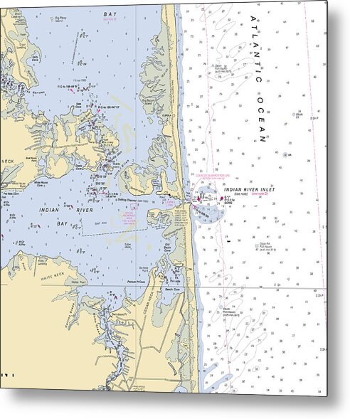 Indian River Inlet-delaware Nautical Chart 1 - Metal Print