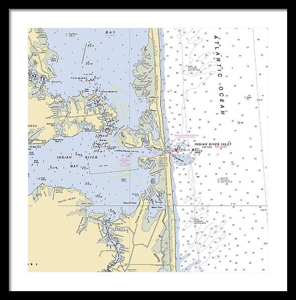 Indian River Inlet-delaware Nautical Chart 1 - Framed Print