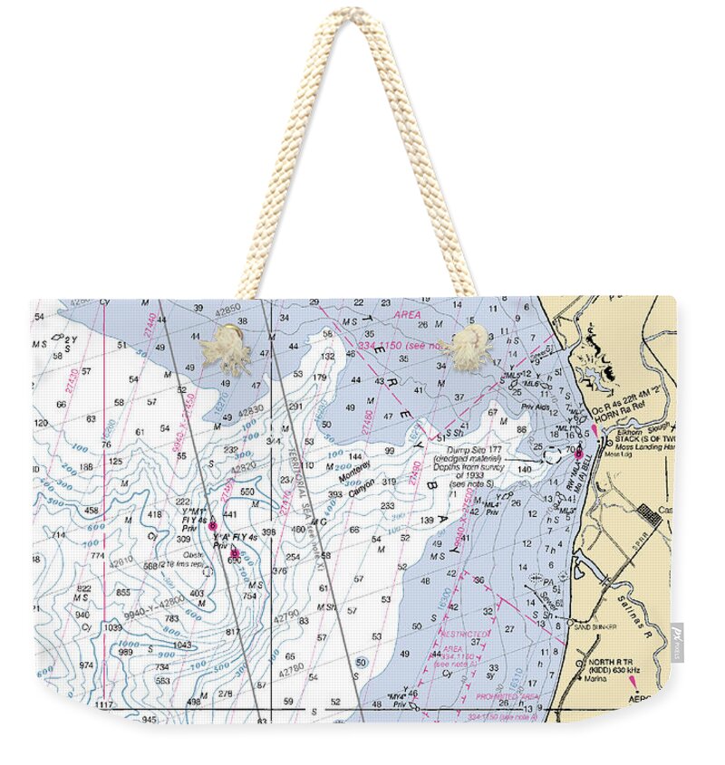 Monterey Bay-california Nautical Chart 1 - Weekender Tote Bag