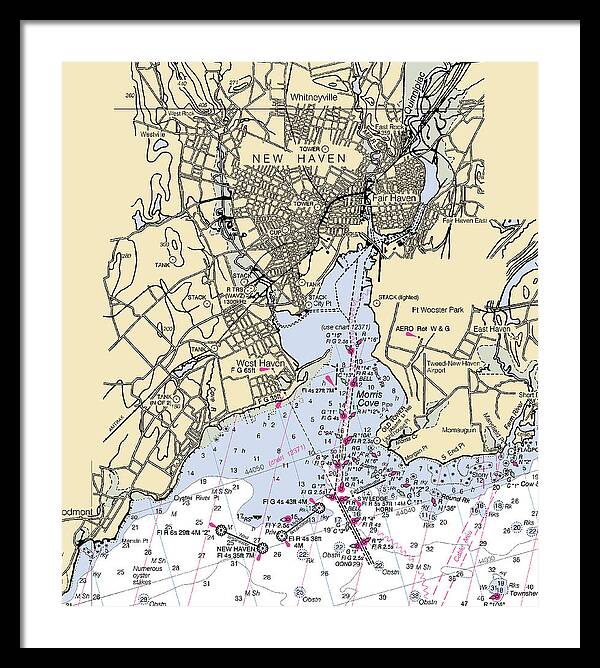 New Haven-connecticut Nautical Chart 1 - Framed Print