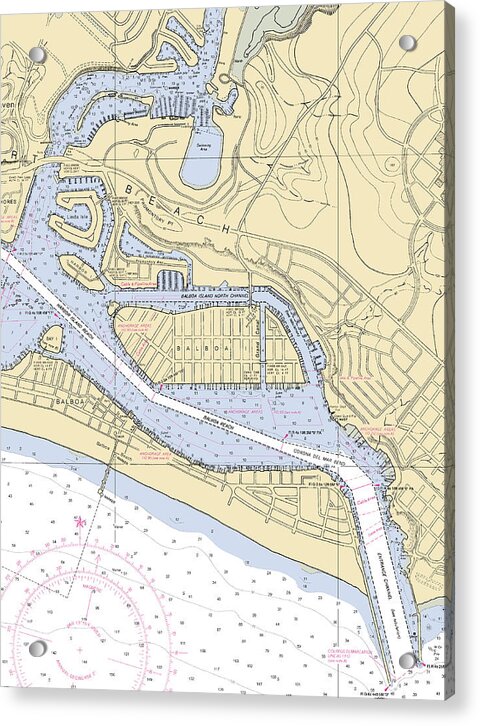 Newport Beach-california Nautical Chart 1 - Acrylic Print