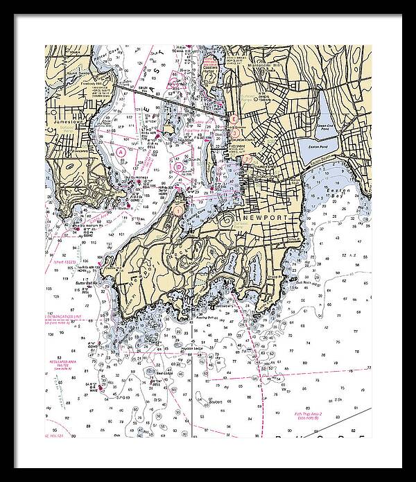 Newport-rhode Island Nautical Chart 1 - Framed Print