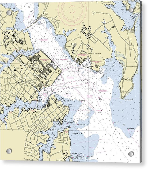 Annapolis Maryland Nautical Chart - Acrylic Print