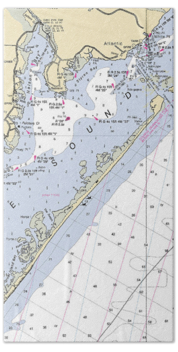 Atlantic-north Carolina Nautical Chart - Bath Towel