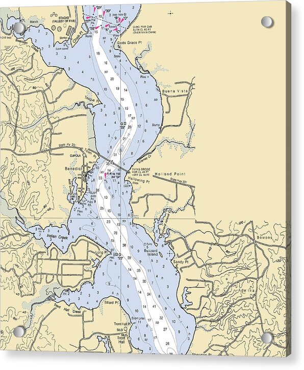 Benedict-maryland Nautical Chart - Acrylic Print