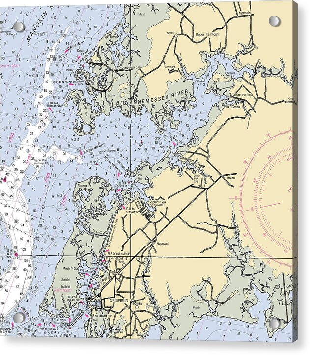 Big Annemessix River-maryland Nautical Chart - Acrylic Print