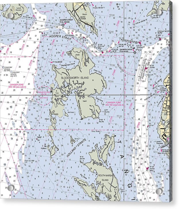 Bloodworth Island-maryland Nautical Chart - Acrylic Print
