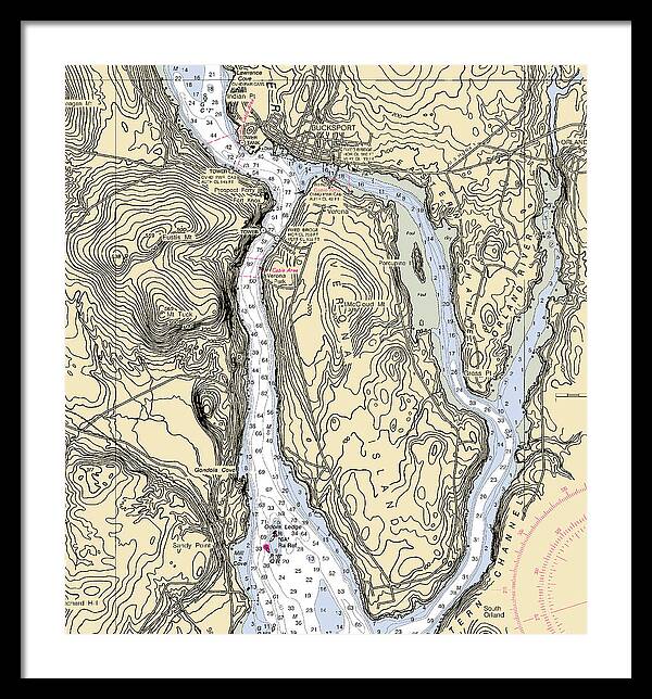 Bucksport-maine Nautical Chart - Framed Print