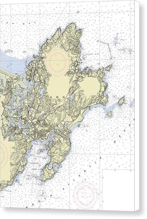 Cape Ann Massachusetts Nautical Chart - Canvas Print