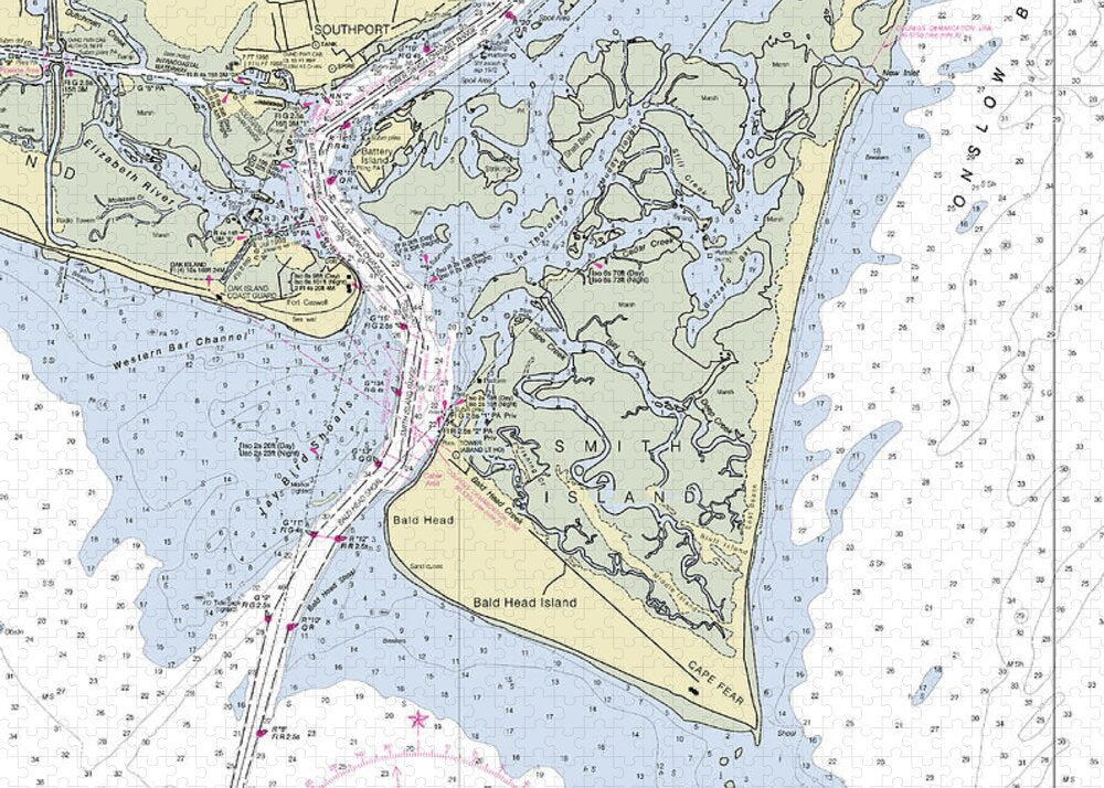 Cape Fear North Carolina Nautical Chart - Puzzle