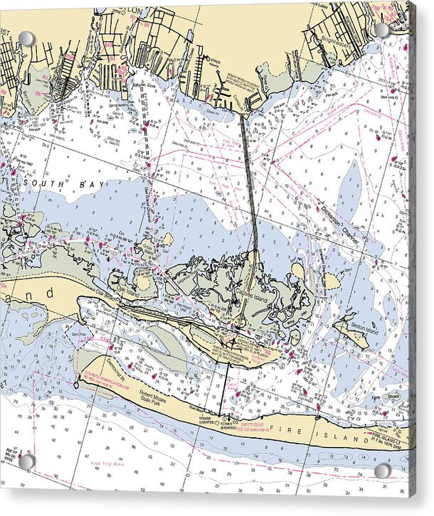 Captree Island-new York Nautical Chart - Acrylic Print
