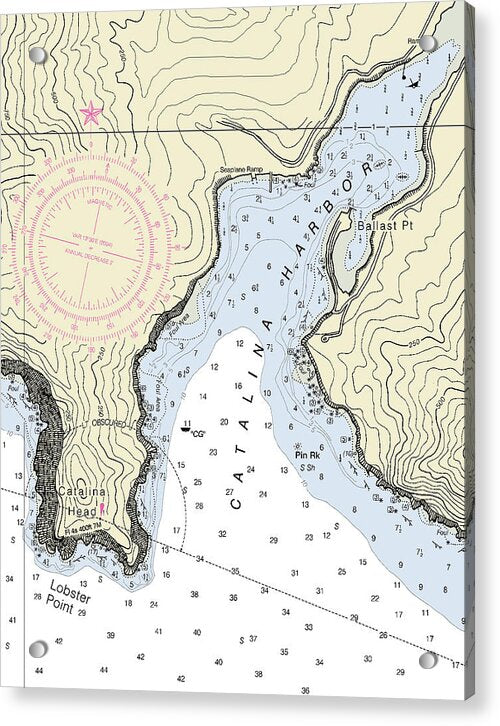 Catalina Harbor California Nautical Chart - Acrylic Print