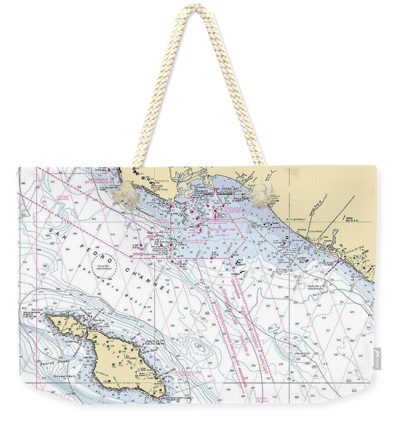 Catalina-los-angeles -california Nautical Chart _v6 - Weekender Tote Bag