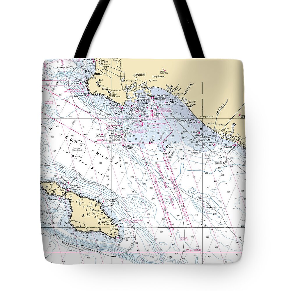 Catalina-los-angeles -california Nautical Chart _v6 - Tote Bag