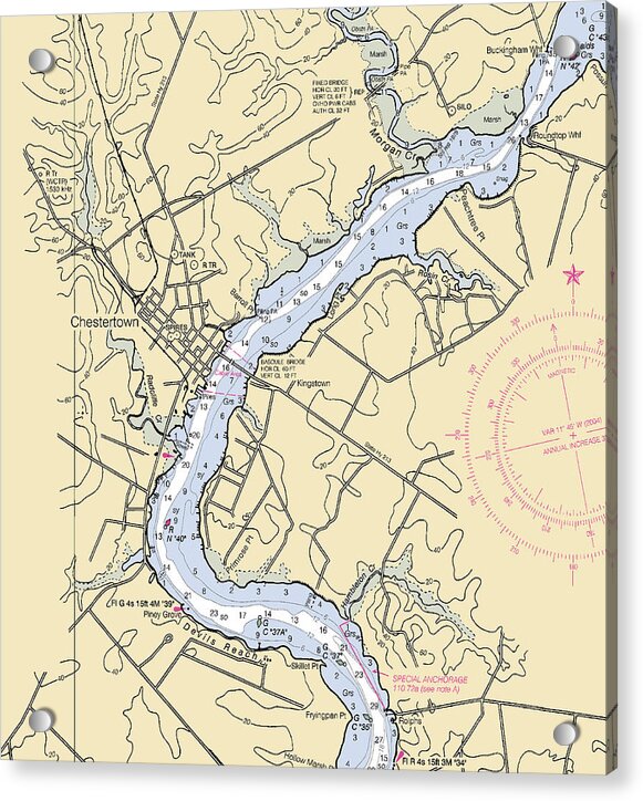 Chestertown-maryland Nautical Chart - Acrylic Print