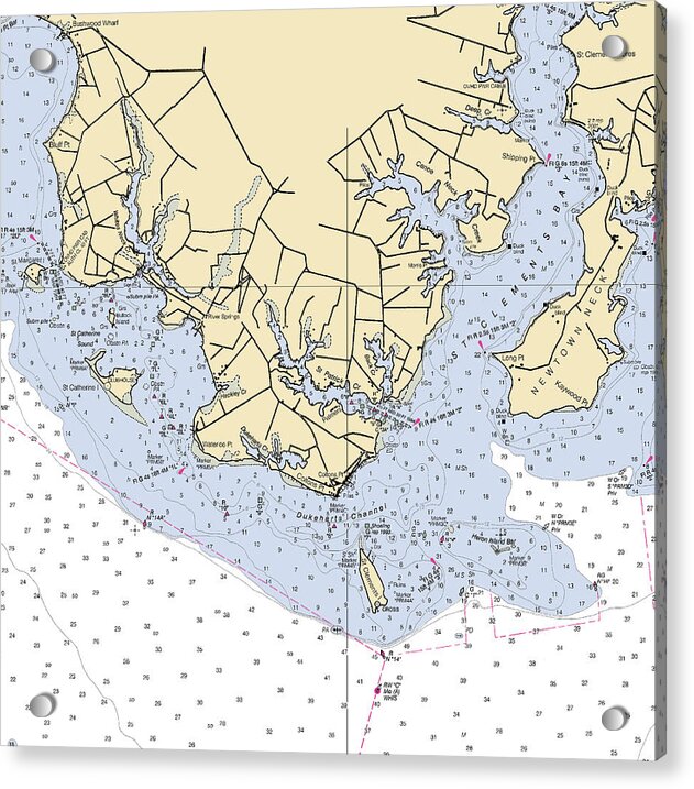 Cohens Point-maryland Nautical Chart - Acrylic Print