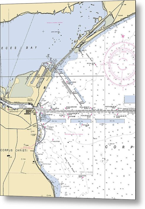 Corpus Christi-texas Nautical Chart - Metal Print