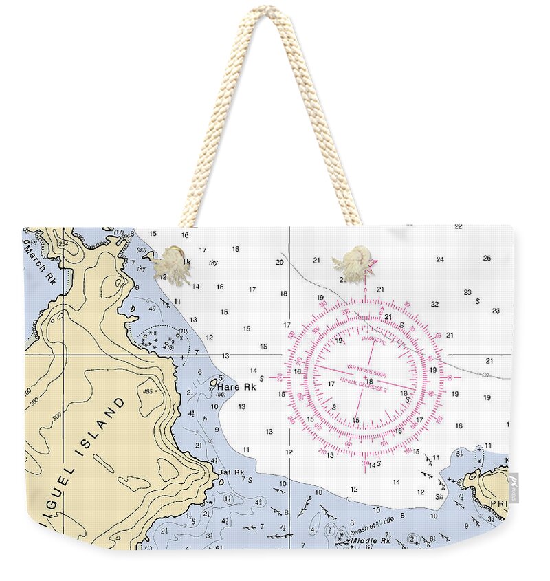 Cuyler Harbor-california Nautical Chart - Weekender Tote Bag