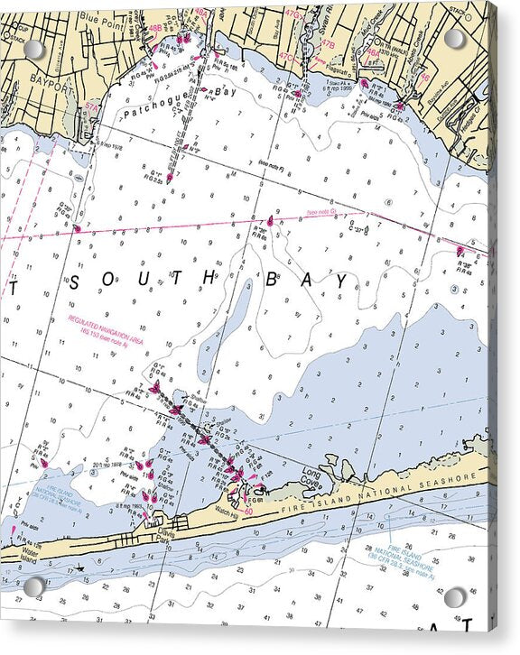 Davis Park-new York Nautical Chart - Acrylic Print