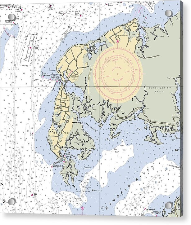 Deal Island -maryland Nautical Chart _v2 - Acrylic Print