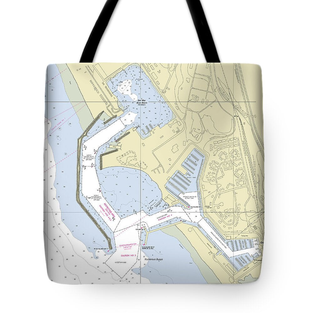 Del Mar Boat Basin California Nautical Chart - Tote Bag