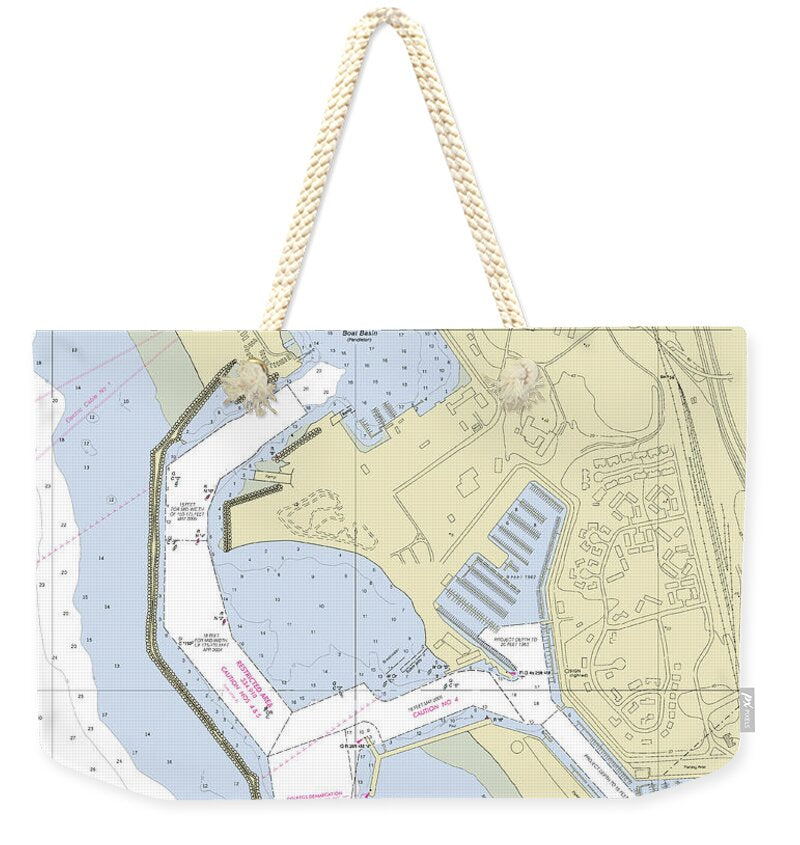 Del Mar Boat Basin California Nautical Chart - Weekender Tote Bag