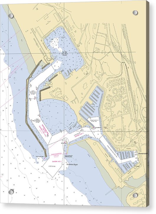 Del-mar-boat-basin -california Nautical Chart _v6 - Acrylic Print