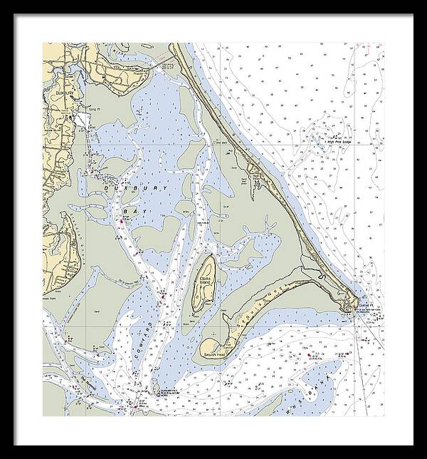 Duxbury Bay-massachusetts Nautical Chart - Framed Print