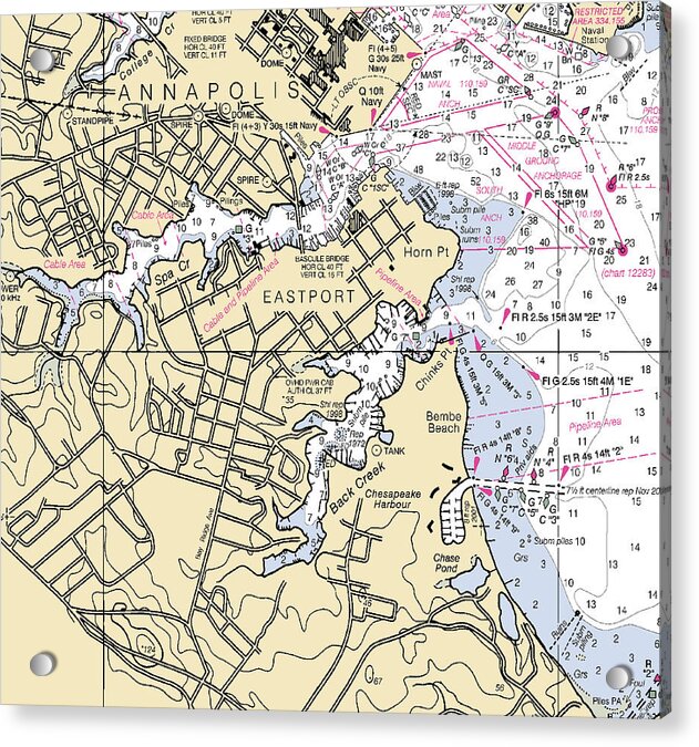 Eastport-maryland Nautical Chart - Acrylic Print