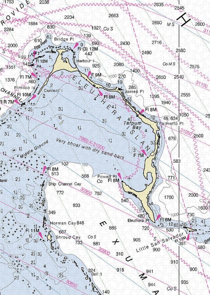 Eleuthera Bahamas Nautical Chart - Puzzle