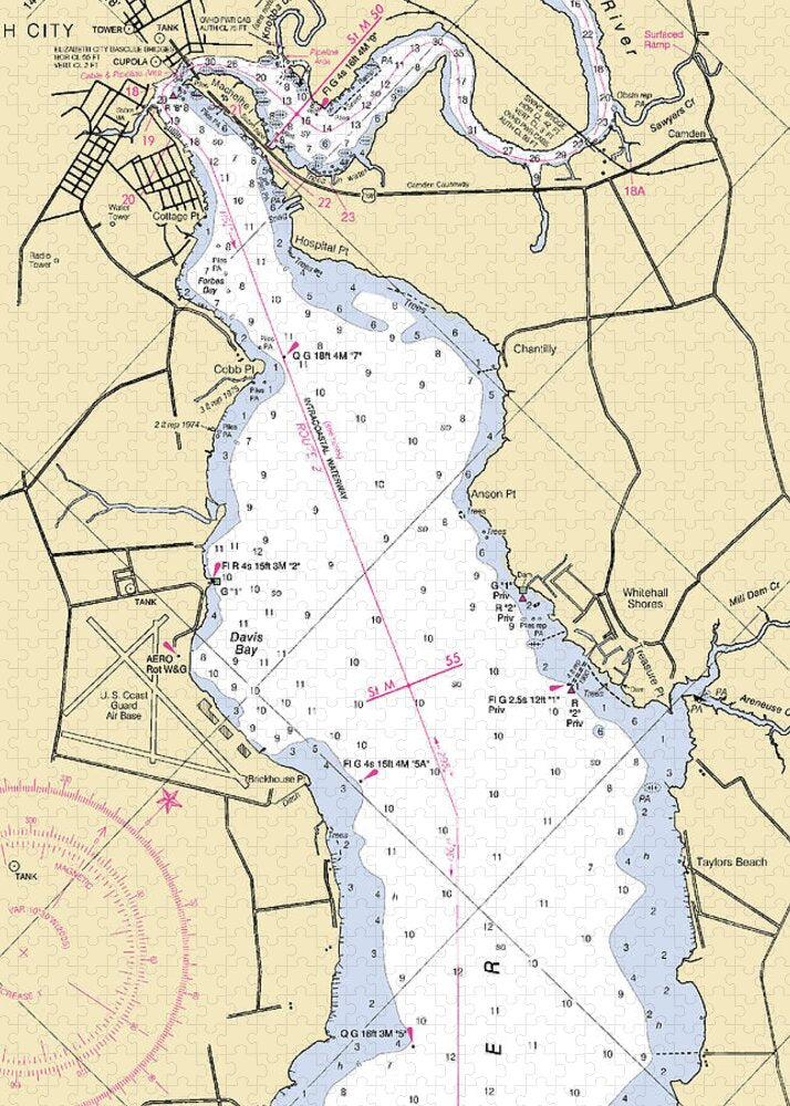 Elizabeth City -north Carolina Nautical Chart _v2 - Puzzle