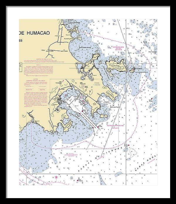 Ensenada Honda-puerto Rico Nautical Chart - Framed Print