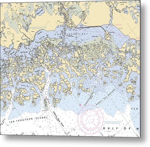 Evergaldes-city -florida Nautical Chart _v6 - Metal Print