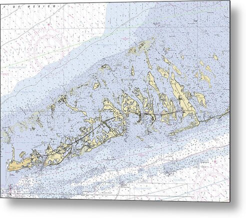 Florida-keys-big-pine-key -florida Nautical Chart _v6 - Metal Print