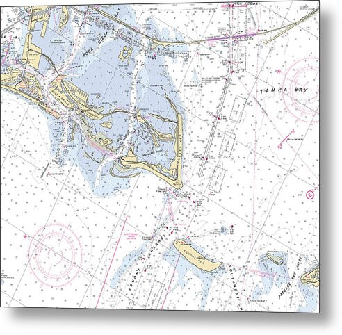 Fort-de-soto -florida Nautical Chart _v6 - Metal Print