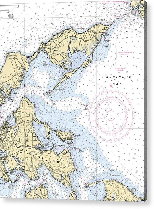 Gardiners Bay-new York Nautical Chart - Acrylic Print