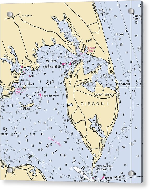 Gibson Island-maryland Nautical Chart - Acrylic Print