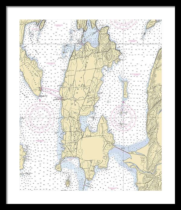 Grand Island-lake Champlain Nautical Chart - Framed Print