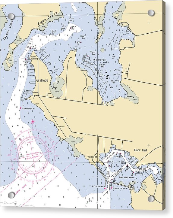 Gratitude-maryland Nautical Chart - Acrylic Print