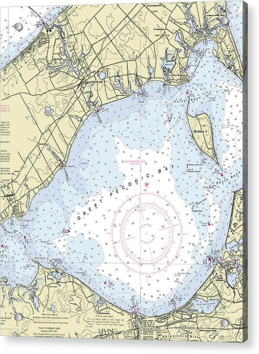 Great Peconic Bay New York Nautical Chart - Acrylic Print
