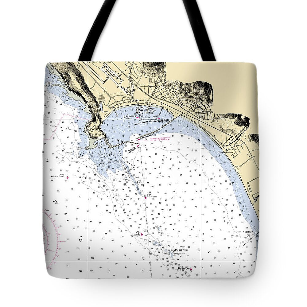 Half-moon-bay -california Nautical Chart _v6 - Tote Bag