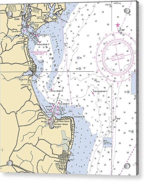 Herring Bay -maryland Nautical Chart _v2 - Acrylic Print