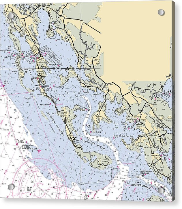 Hooper Islands-maryland Nautical Chart - Acrylic Print