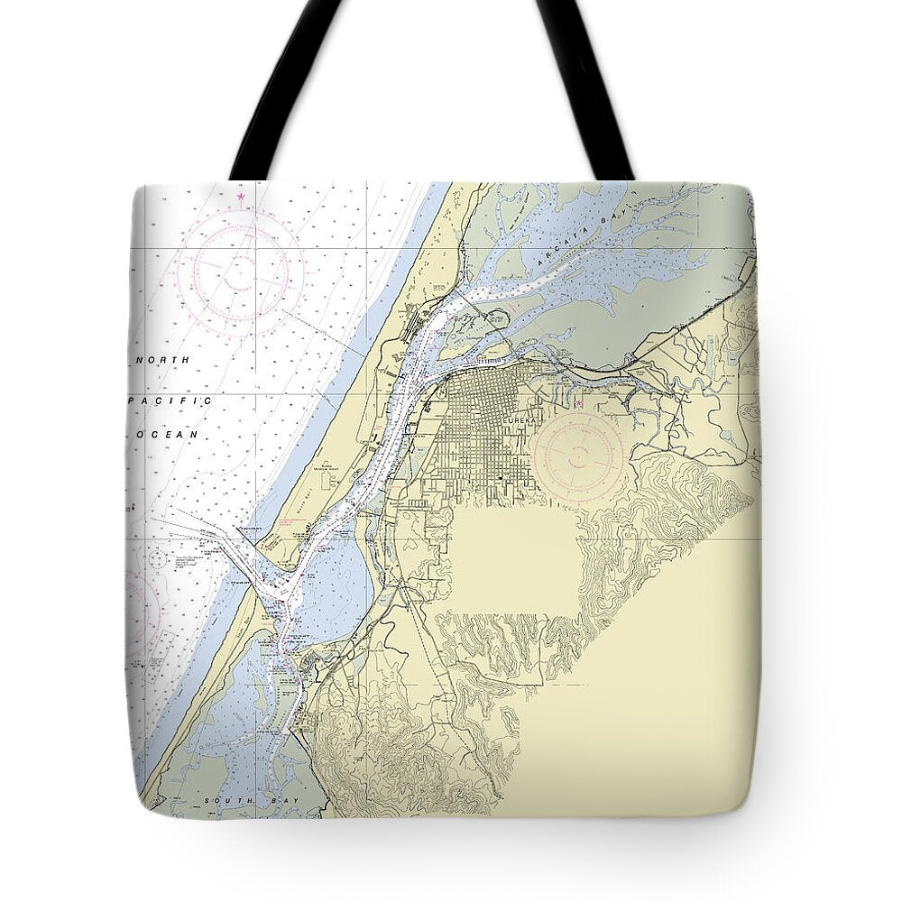 Humbolt Bay California Nautical Chart - Tote Bag