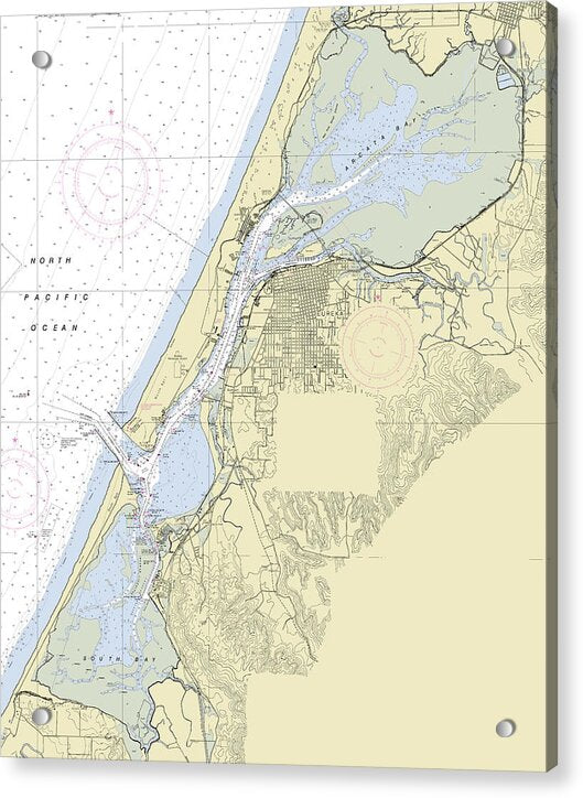 Humbolt Bay California Nautical Chart - Acrylic Print