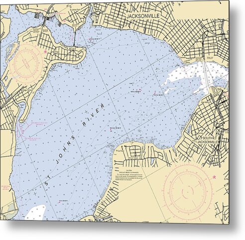 Jacksonville-st-johns-river -florida Nautical Chart _v6 - Metal Print