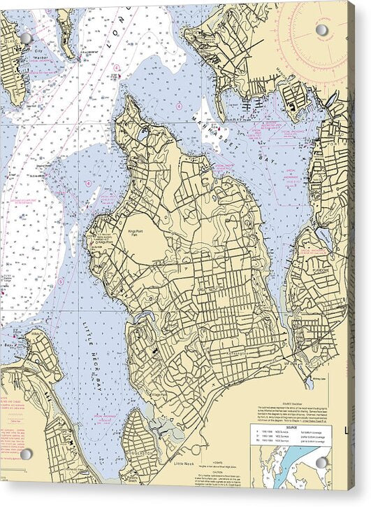 Kings Point-new York Nautical Chart - Acrylic Print