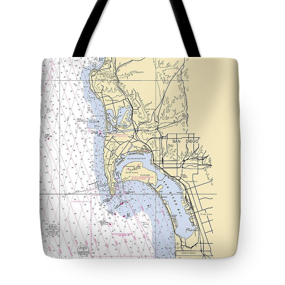 La-jolla -california Nautical Chart _v6 - Tote Bag