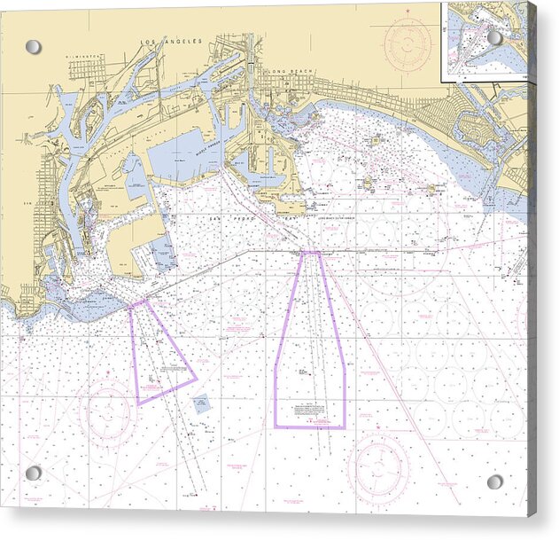 La-san-pedro-bay-w -california Nautical Chart _v6 - Acrylic Print