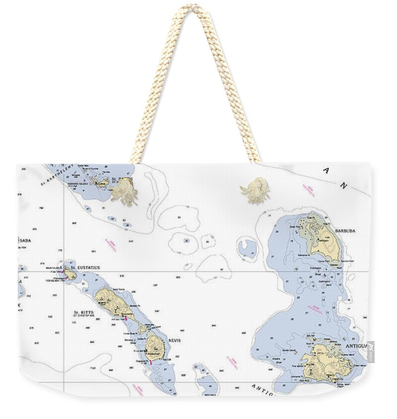 Leeward Islands-hawaii Nautical Chart - Weekender Tote Bag